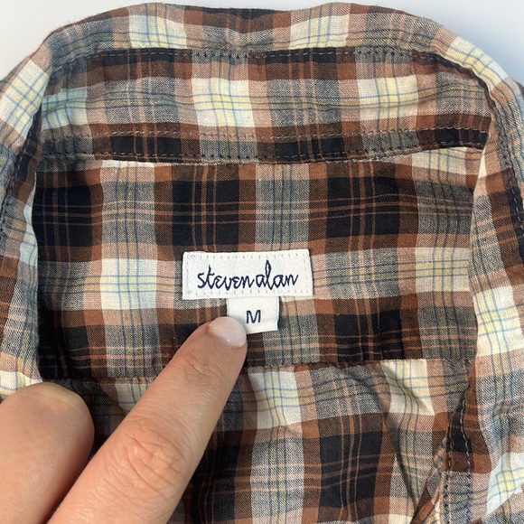 Steven Alan Plaid Button Down Shirt S58-27 - Picture 2 of 5